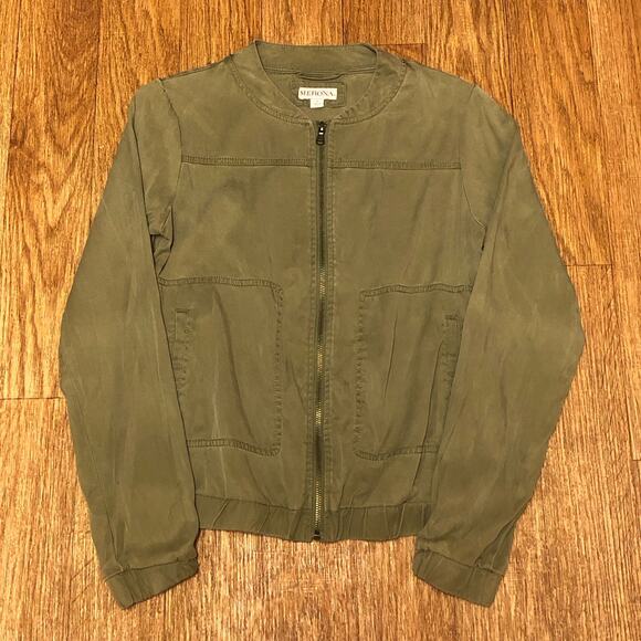 Merona Green Zip Front Utility Military Jacket Size Small - Picture 1 of 9